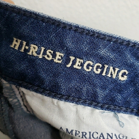 AEO American Eagle Outfitters High Rise Jegging Embroidered Star Blue Preppy 0 - Picture 9 of 10